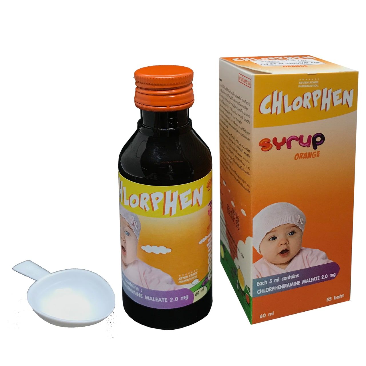 Chlorphen-Orange Syrup 7Stars (B/12x60ml ) - បាយមេដ ខេមបូឌា - Buymed ...