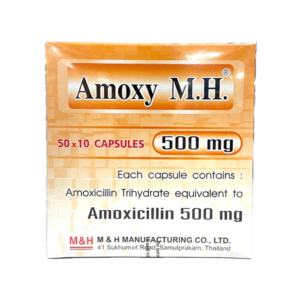 Amoxy (Red-Yellow) 500mg M&H (Box/500s) - Buymed Thailand - ซื้อยาที่ ...