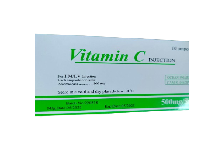 Vitamin C Injection ascorbic acid 500mg ocean pharma (box/10amp/5ml ...