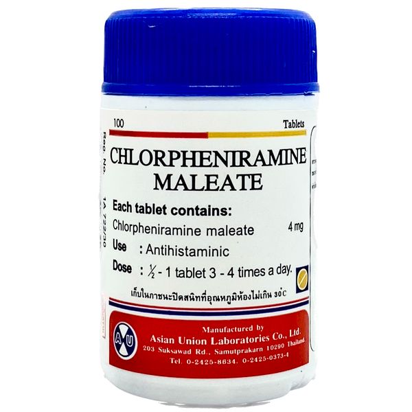 CPM tablet 4mg ASIAN UNION (Bottle/100s) - Buymed Thailand - ซื้อยาที่ ...