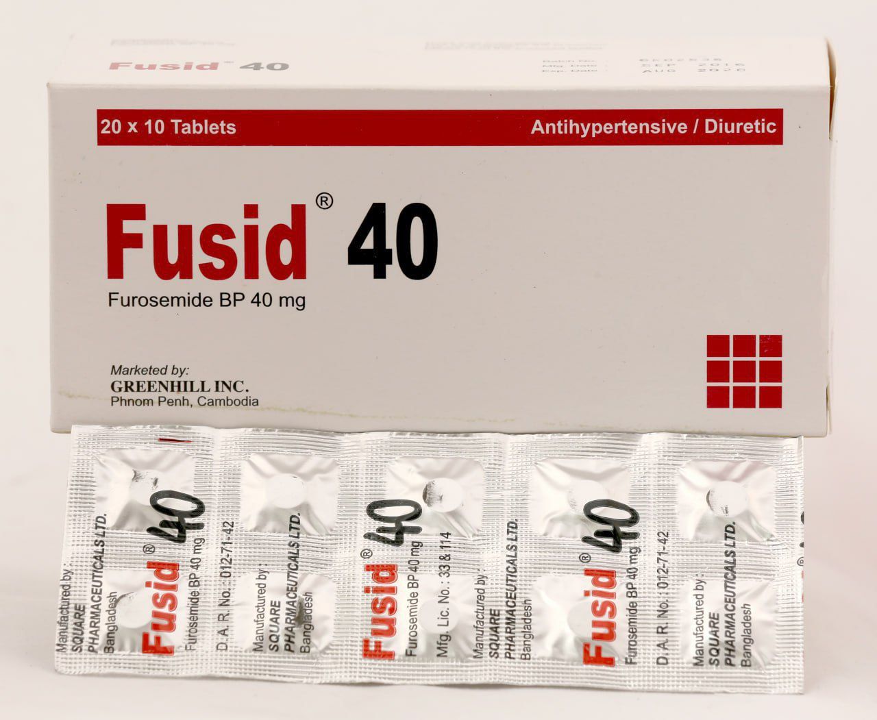 Fusid 40mg Tab Square (B/10 x 20 Tabs) - បាយមេដ ខេមបូឌា - Buymed ...