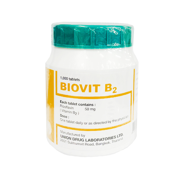 Biovit B2 50mg UNION (Bottle/1000s) - Buymed Thailand - ซื้อยาที่บายเมด ...
