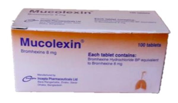 Mucolexin bromhexin Hydrochloride 8mg incepta (box/100tab) - បាយមេដ ...