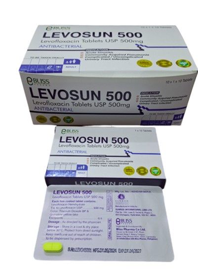 Levosun levofloxacin 500mg bliss pharma (box/100tab) - បាយមេដ ខេមបូឌា ...