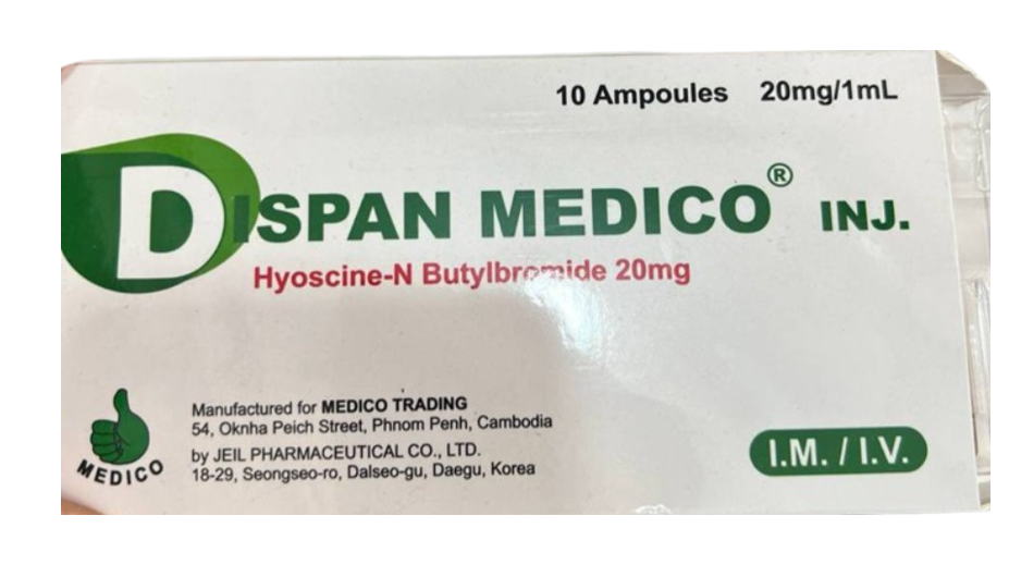 Dispan hyoscin-n-butylbromid 20mg medico (box/10amp) - បាយមេដ ខេមបូឌា ...
