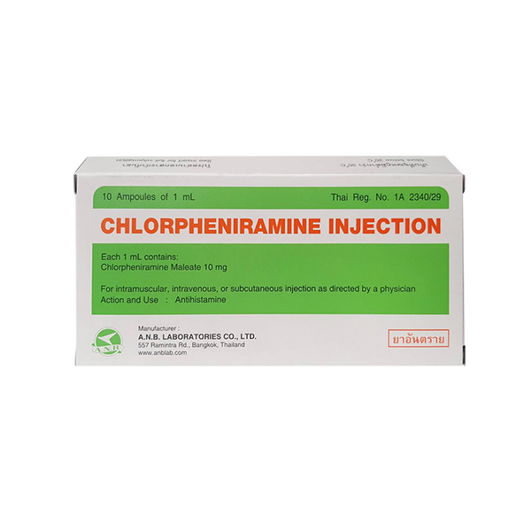 Chlorpheniramine injection A.N.B. (Box/10s/1ml) - Buymed Thailand ...