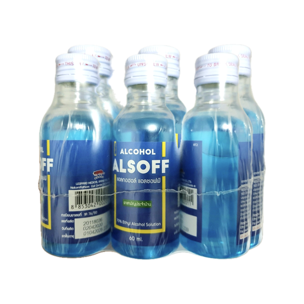 Alsoff Alcohol solution (Blue) 70% ALSOFF LEOPARD (Pack/6s/60ml ...