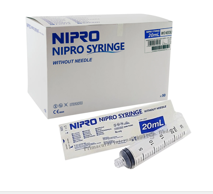 Nipro syringe 20ml luer lock (Box/50 PCS) - បាយមេដ ខេមបូឌា - Buymed ...
