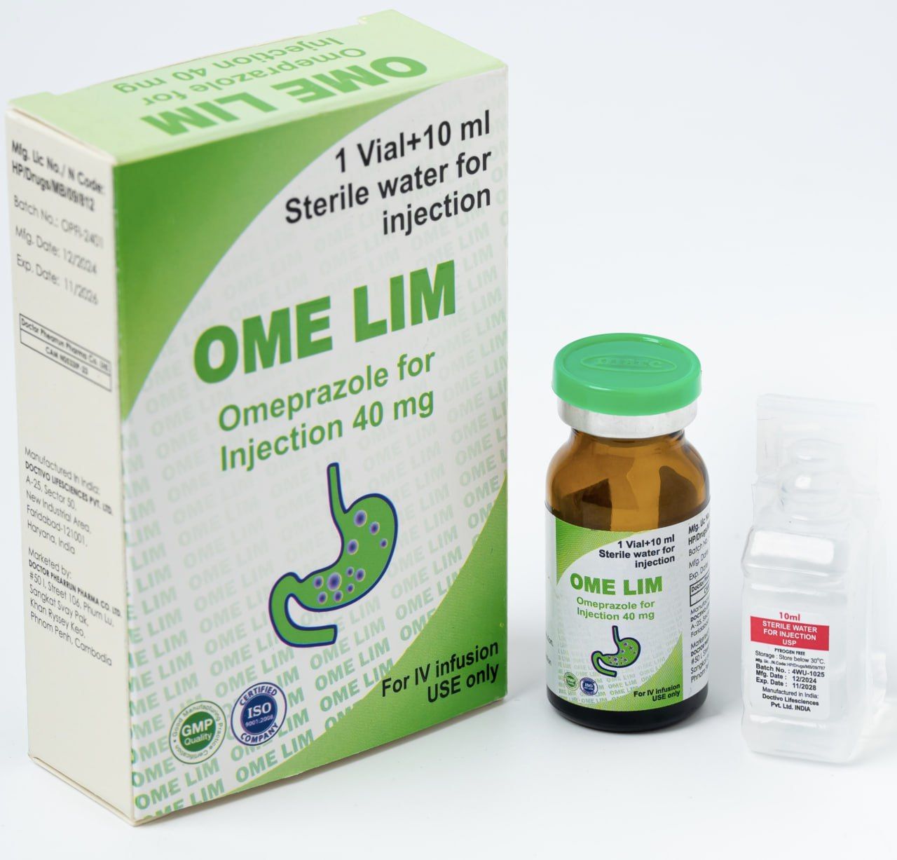 Ome lim omeprazole 40mg injection bosch (box/1vial+1amp) - បាយមេដ ...