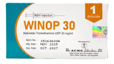 WINOP Ketorolac Tromethamin 30mg/ml Acme (Box/1ampoule) - បាយមេដ ...