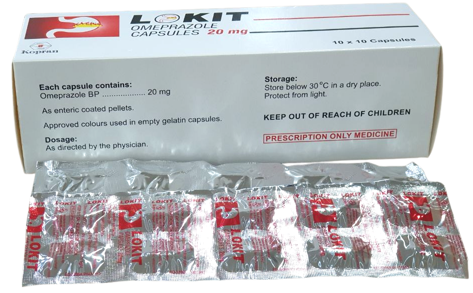 Lokit Omeprazole Capsules 20mg Kopran Limited (B/100 Tabs) - បាយមេដ ...