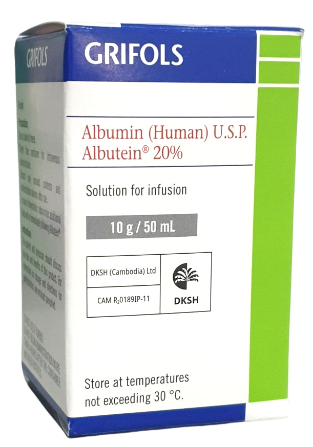 Albutein Inj 20% 50ml Grifols (B/1Vial) - បាយមេដ ខេមបូឌា - Buymed ...