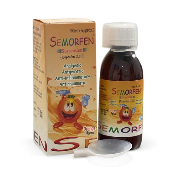 SEMORFEN, (Ibuprofen 100mg/5ml) Orange Flavour, Pakistan - បាយមេដ ...