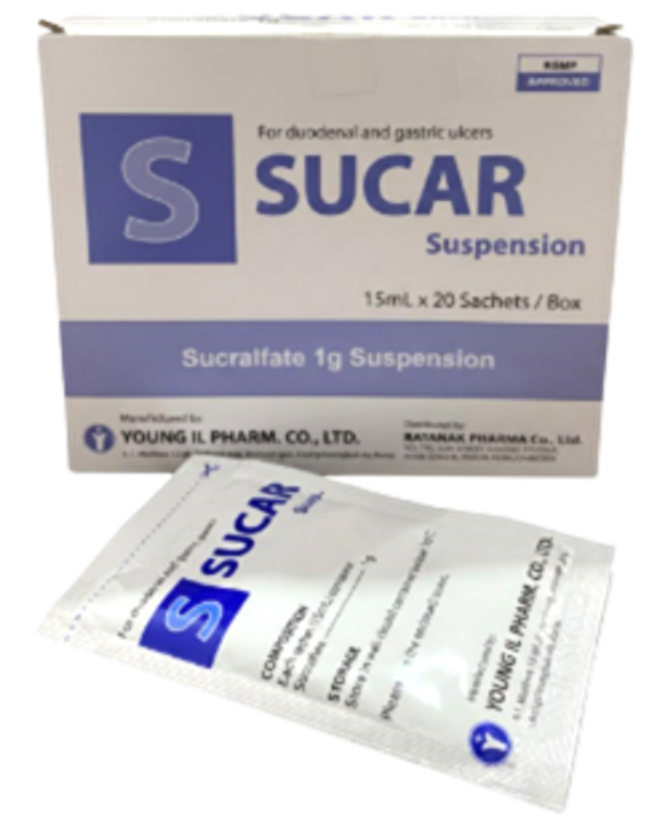 SUCAR Sucralfate 1g Young IL Pharm (Box/20sachets) - បាយមេដ ខេមបូឌា ...