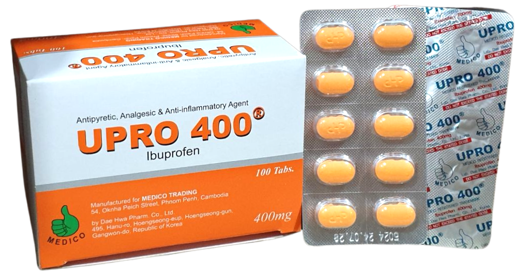 Upro 400mg Ibu Tabs Medico (Box/100 Tabs) - បាយមេដ ខេមបូឌា - Buymed ...
