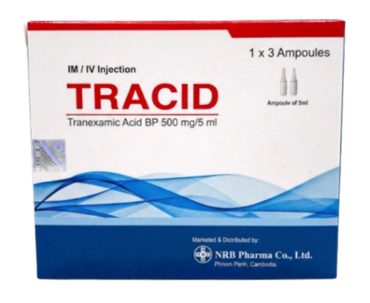 TRACID Tranexamic acid 500mg /5ml Inj Acme (Box/3amp/5ml) - បាយមេដ ...
